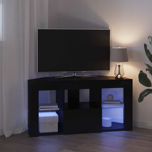 Ъглов кабинет за LED телевизор Черно 100 x 40 x 50 cm