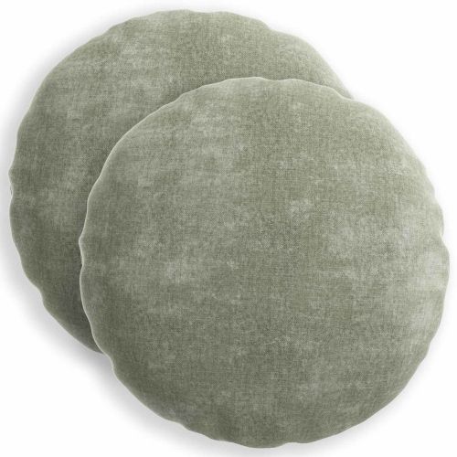 Калъфка за възглавница 2 pcs HEERLEN Зелено Ø 40 cm Тъкан Шенил