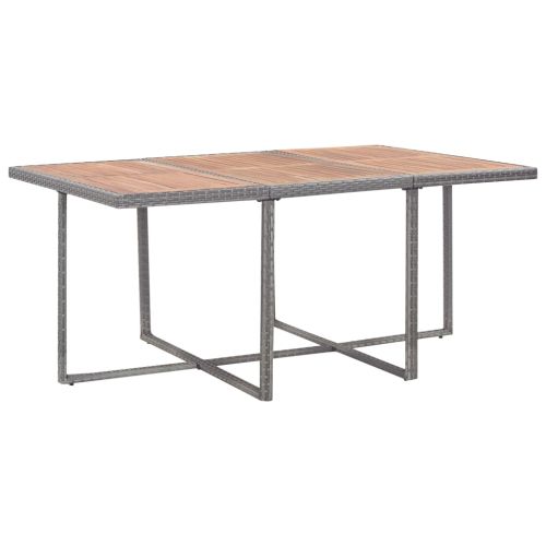 Градински трапезен комплект 11 части полиратан акация антрацит