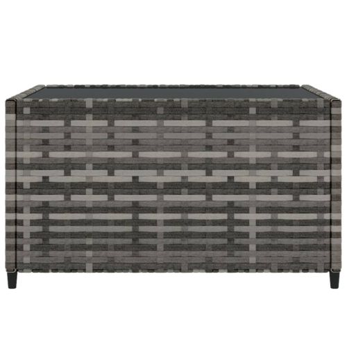 Квадратна градинска масичка за кафе сива 50x50x30 см полиратан
