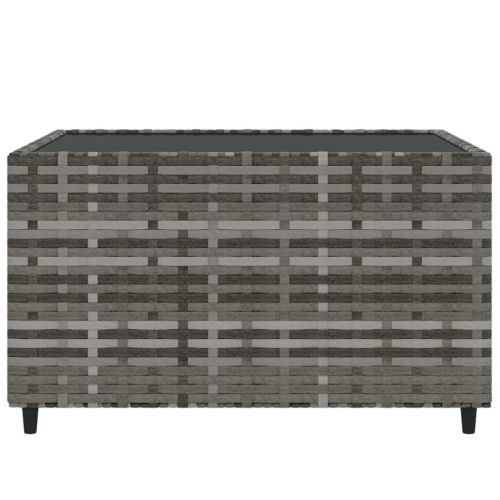Квадратна градинска масичка за кафе сива 50x50x30 см полиратан
