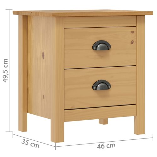 Нощни шкафчета Hill 2 бр 46x35x49,5 см борово дърво масив