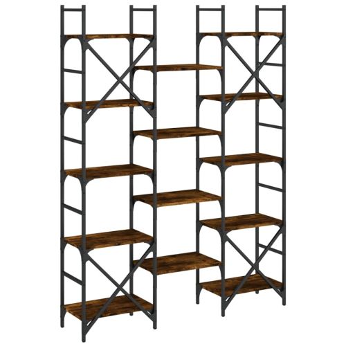 Етажерка за книги опушен дъб 127,5x28,5x172,5см инженерно дърво