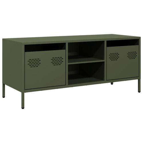 ТВ шкаф маслиненозелен 101,5x39x43,5см студеновалцувана стомана