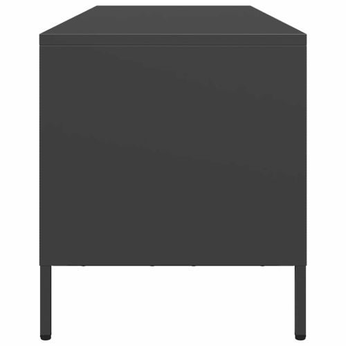 ТВ шкаф, черен, 135x39x43,5 см, студеновалцувана стомана