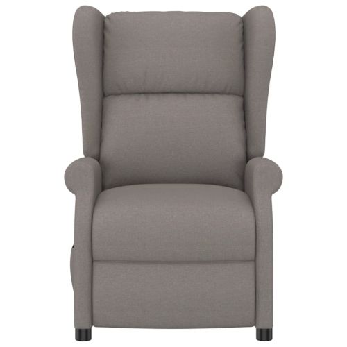 Wingback електрически реклайнер стол, таупе, текстил