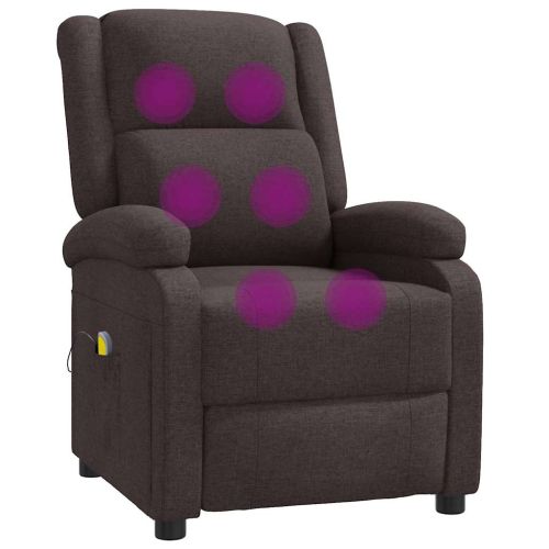 Wingback масажен стол, тъмнокафяв, текстил