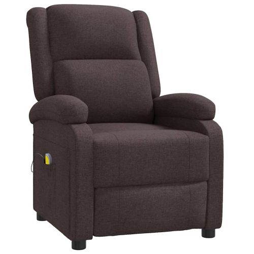 Wingback масажен стол, тъмнокафяв, текстил