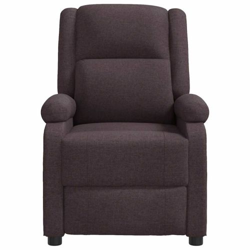 Wingback масажен стол, тъмнокафяв, текстил