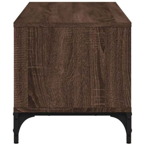 ТВ шкаф кафяв дъб 102x40x41 см инженерно дърво и стомана
