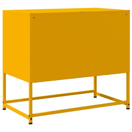 ТВ шкаф, горчица жълто, 68,5x39x60,5 см, стомана