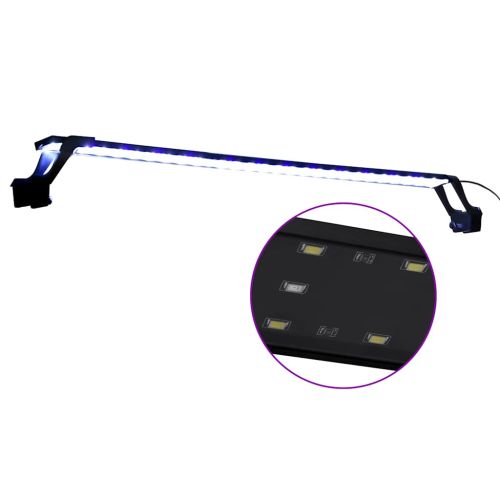 LED лампа за аквариум със скоби, 90-105 см, синьо и бяло