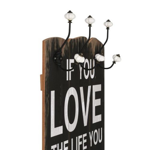 Закачалка за дрехи с 6 куки, 120х40 см, ""LOVE LIVE"