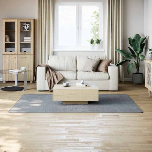 Миещ се килим мек къс косъм 160x230 см противоплъзгащ сив