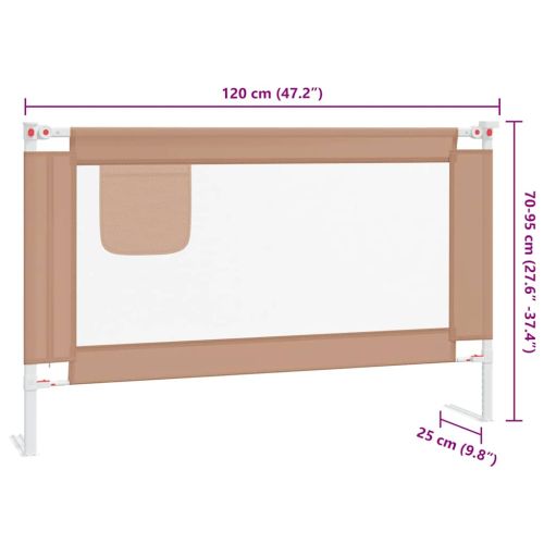 Ограничител за бебешко легло, таупе, 120x25 см, плат