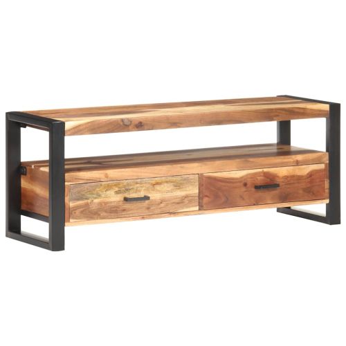 ТВ шкаф 120x35x45 см масивно дърво с меден финиш