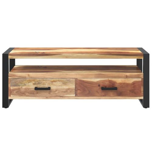 ТВ шкаф 120x35x45 см масивно дърво с меден финиш