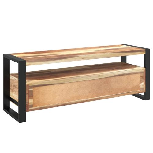 ТВ шкаф 120x35x45 см масивно дърво с меден финиш