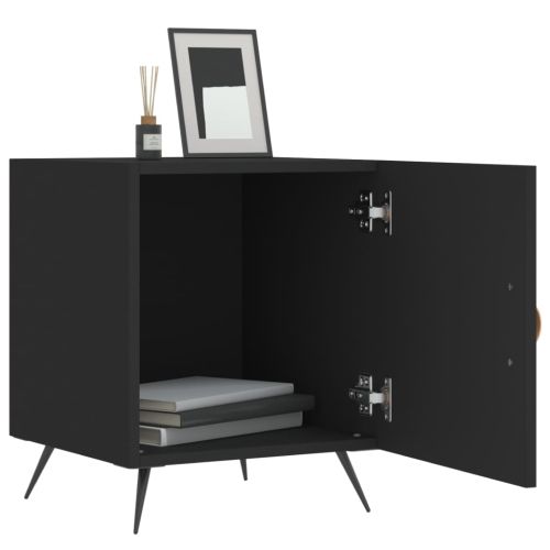 Нощни шкафчета 2 бр черни 40x40x50 см инженерно дърво
