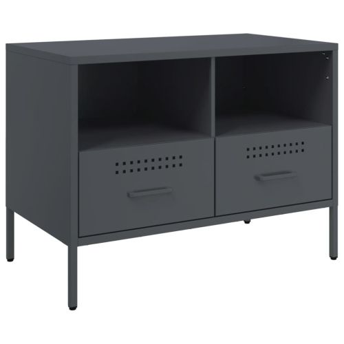 ТВ шкафове 2 бр антрацит 68x39x50,5 см стомана