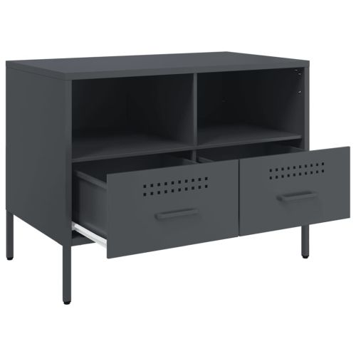 ТВ шкафове 2 бр антрацит 68x39x50,5 см стомана