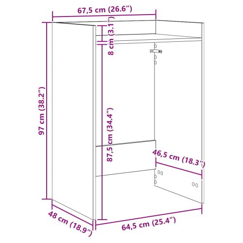 Шкаф за пералня Сонома 67,5 x 48 x 97 см Инженерна дървесина