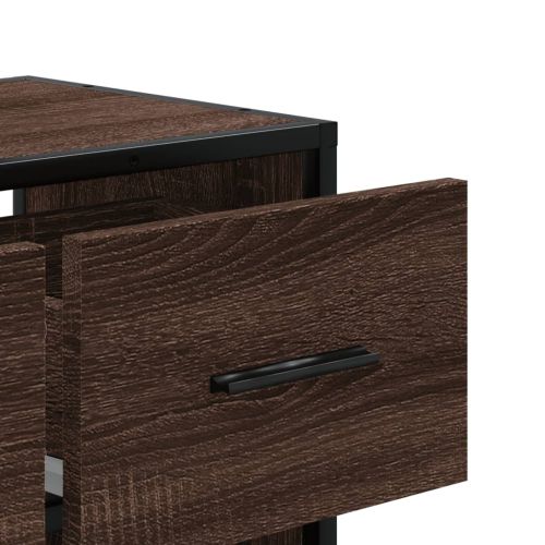 ТB шкаф, кафяв дъб, 60x31x39,5 см, инженерно дърво и метал
