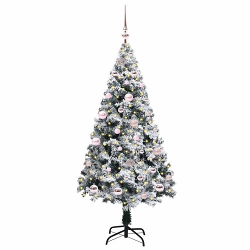 С изкуствено коледно дърво с 150 LED светодиода Бяло 150 cm