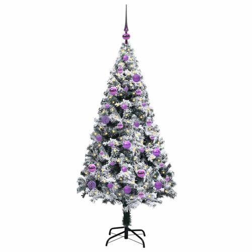 С изкуствено коледно дърво с 150 LED светодиода Бяло 150 cm