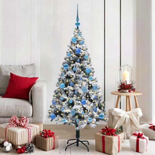 С изкуствено коледно дърво с 150 LED светодиода Бяло 150 cm