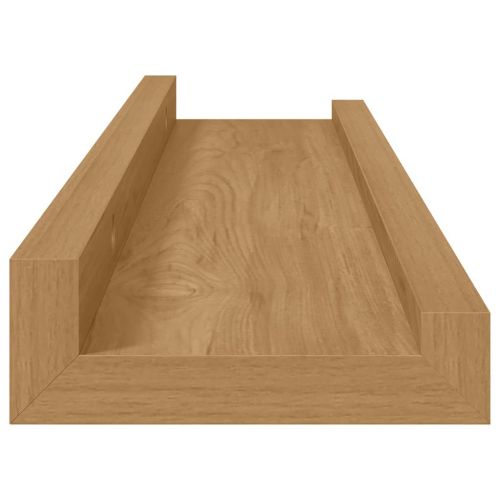 Стенен рафт Монтиране на стена 2 бр. Кафяво 40 x 9 x 3 cm