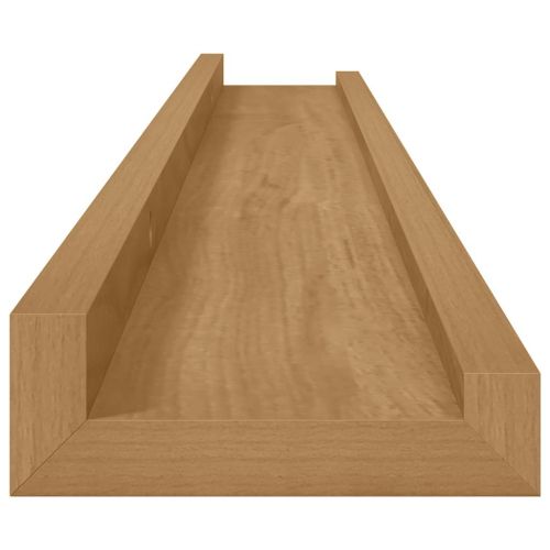 Стенен рафт Монтиране на стена 2 бр. Кафяво 80 x 9 x 3 cm