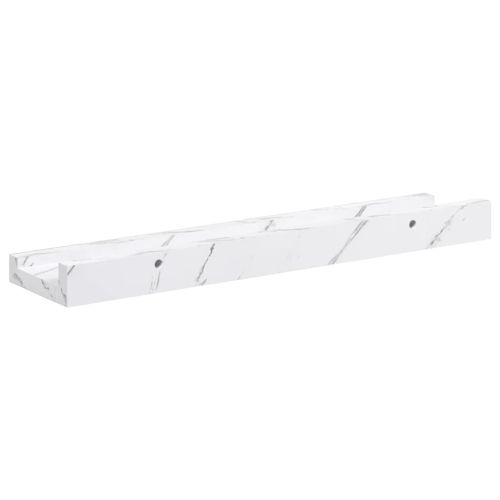 Стенен рафт Монтиране на стена 2 бр. Бял мрамор 40 x 9 x 3 cm
