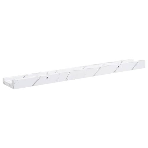 Стенен рафт Монтиране на стена 4 бр. Бял мрамор 60 x 9 x 3 cm