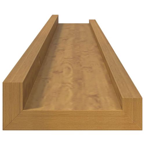 Стенен рафт Монтиране на стена 2 бр. Бежово 80 x 9 x 3 cm