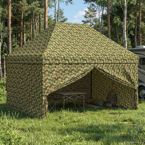 Сенник палатка с 4 странични стени 2,95 x 4,1 м Военен камуфлаж