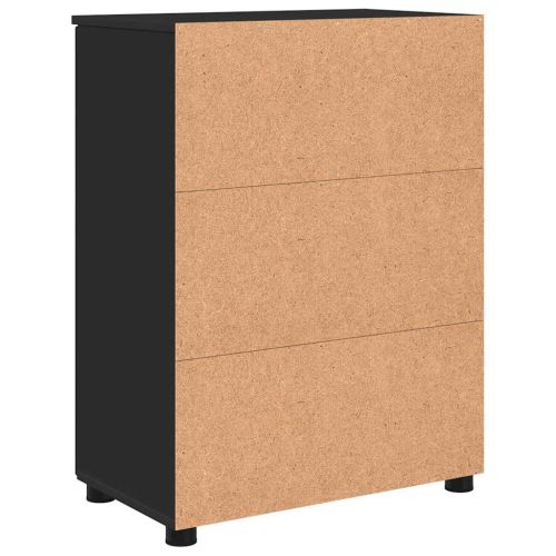 Шкаф за баня Черно 60 x 35 x 80 см Инженерно дърво & Метал
