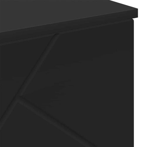Шкаф за баня Черно 60 x 35 x 80 см Инженерно дърво & Метал