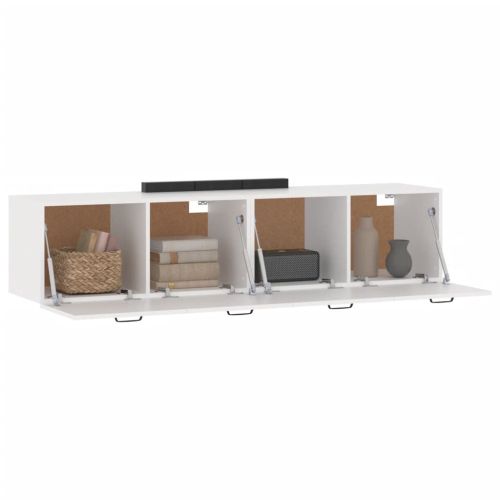 Стенни шкафове 2 бр Бял 60x36,5x35 см инженерно дърво