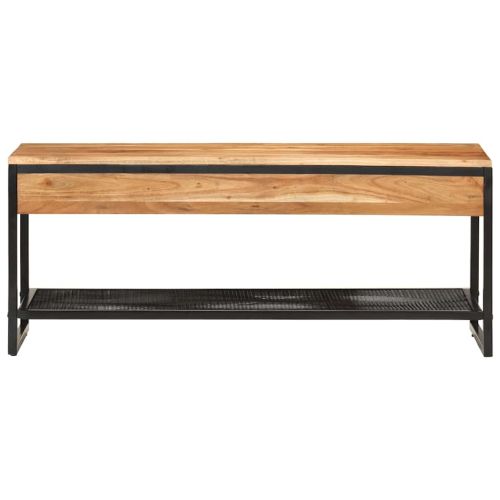 Пейка за обувки 110x35x45 см масивно дърво акация и желязо