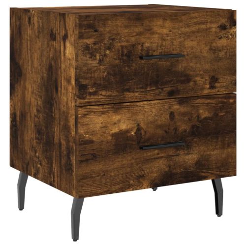 Нощни шкафчета 2 бр опушен дъб 40x35x47,5 см инженерно дърво