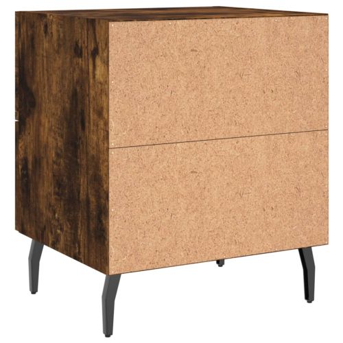 Нощни шкафчета 2 бр опушен дъб 40x35x47,5 см инженерно дърво