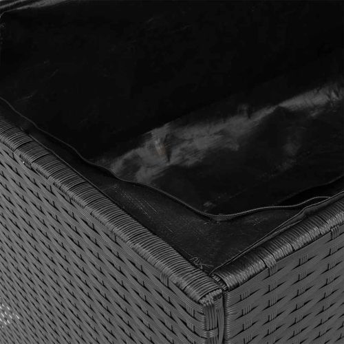 Външна кутия за съхранение черна 220x50x54 см PE ратан акация