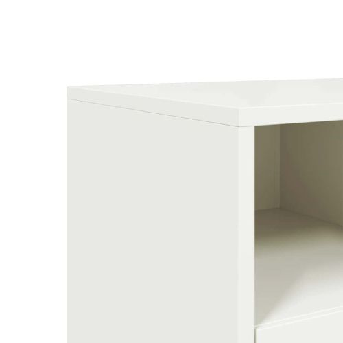 ТВ шкаф, бял, 100,5x39x60,5 см, стомана