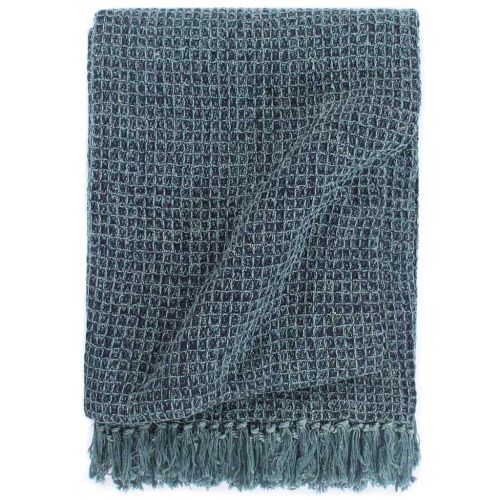 Декоративно одеяло, памук, 125x150 см, индигово синьо