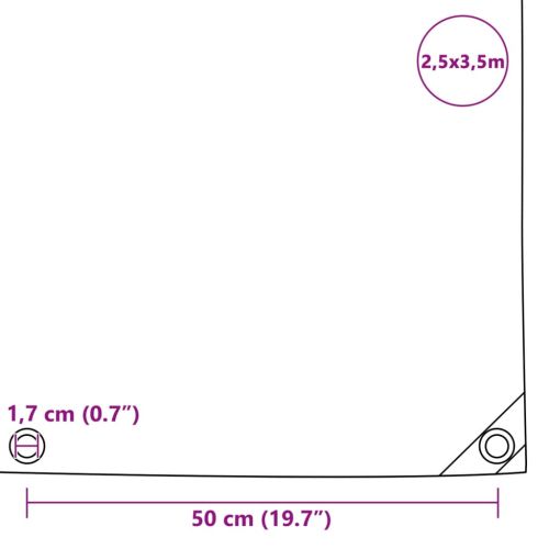 Брезентово платнище, 650 гр/м², 2,5x3,5 м, бяло