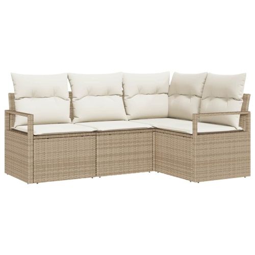 Комплект дивани 4 pcs Бежово полиратан