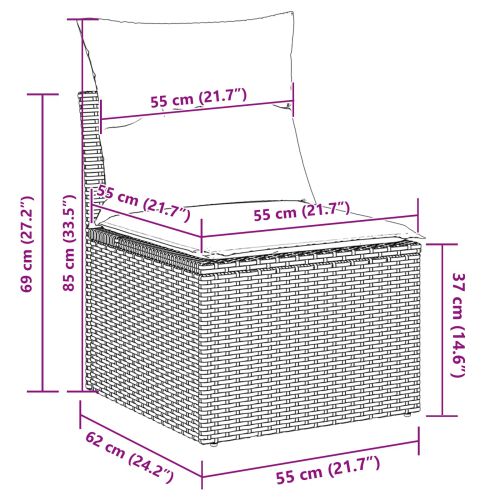 Градински Софа Комплект 8 бр. 8-Брой места Бежов и кремав
