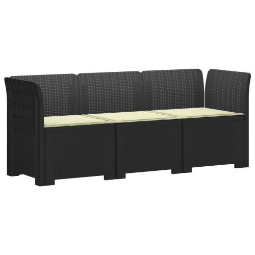 Пейка за градина с Cushions във вид на ратан ПП Антрацит