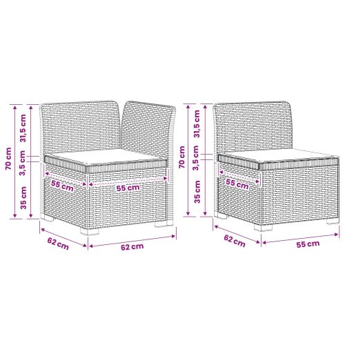 Пейка за градина с Cushions във вид на ратан ПП Антрацит